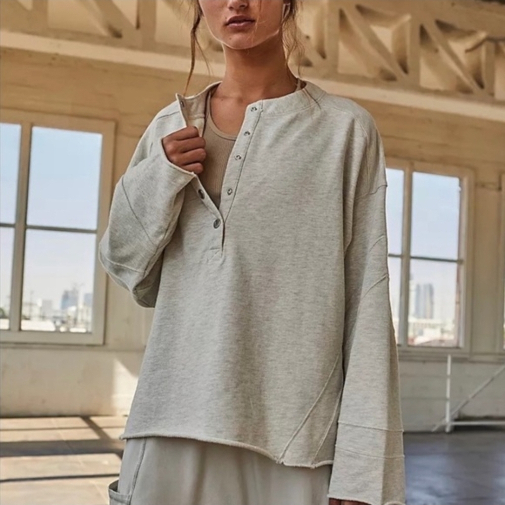 FP Movement by Free People Play On Henley Sweatshirt NWT Sz Large